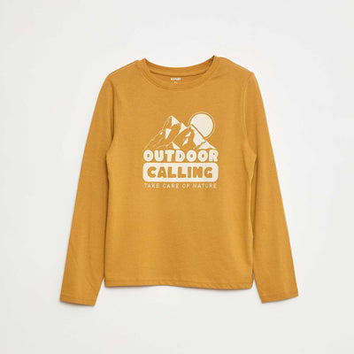 Long-sleeved T-shirt with cute print YELLOW