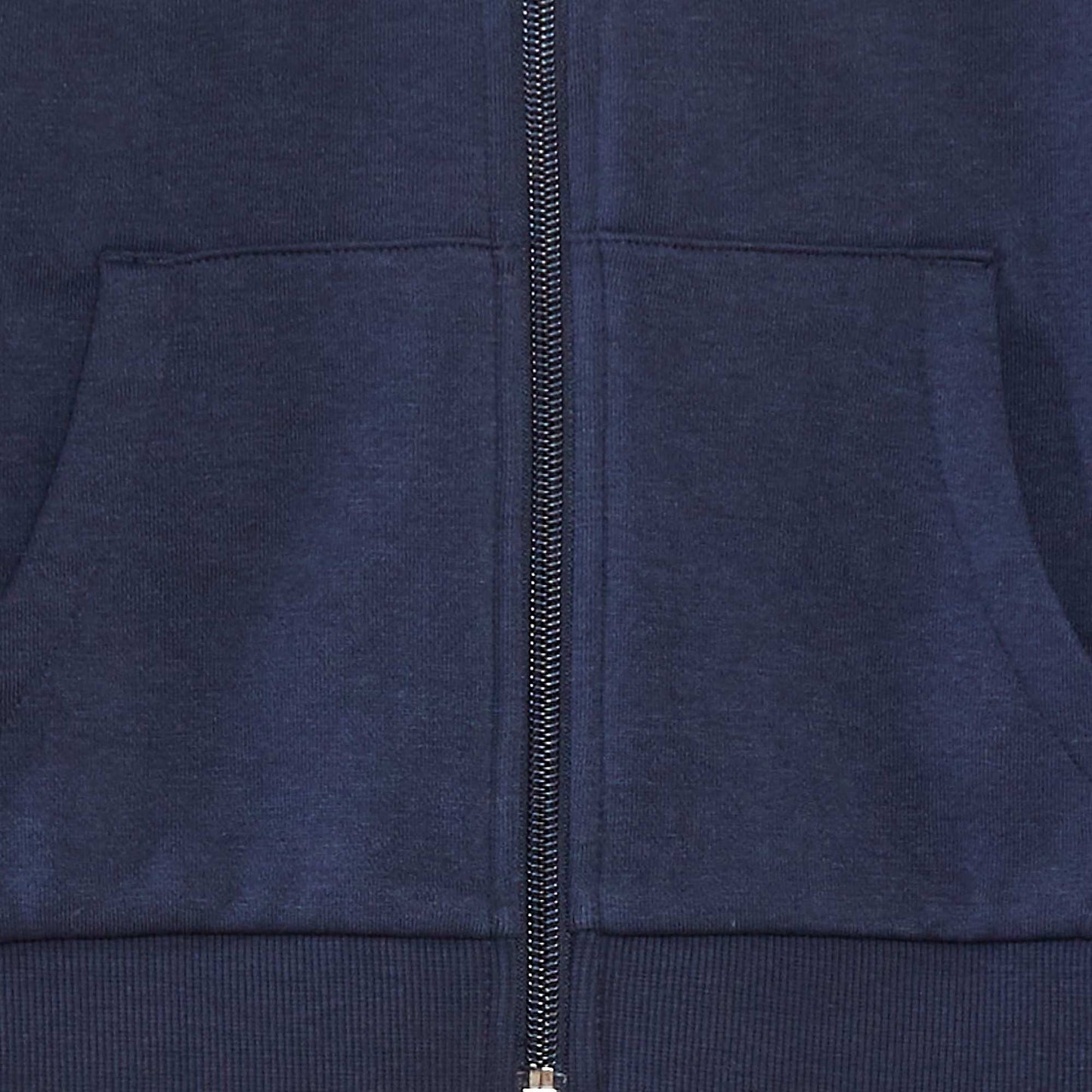 Plain zipped hooded sweatshirt BLUE