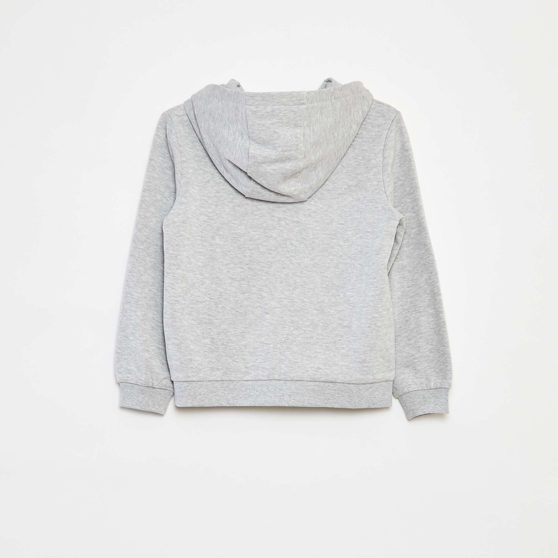 Plain zipped hooded sweatshirt GREY