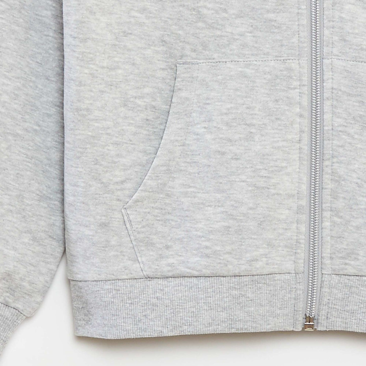 Plain zipped hooded sweatshirt GREY