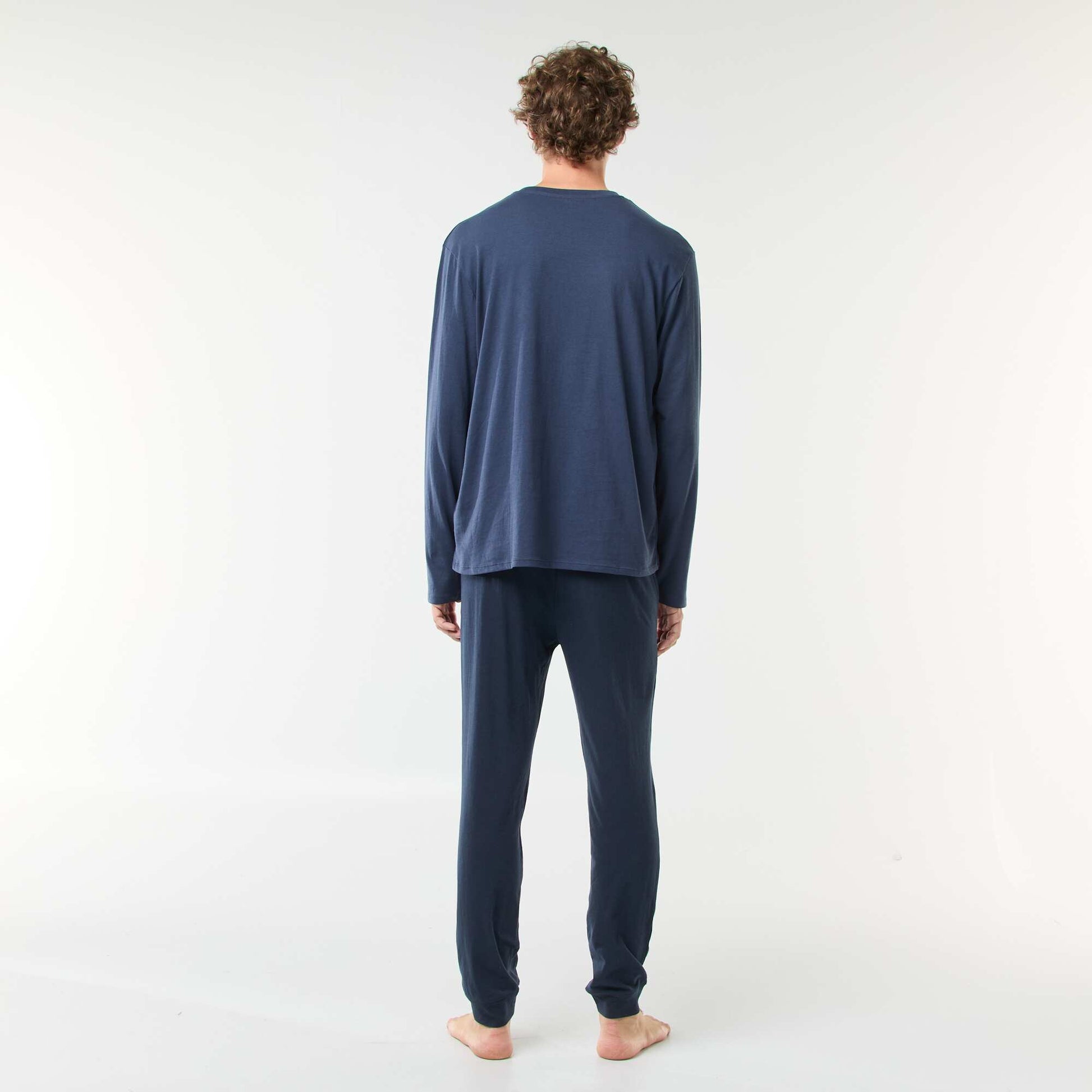 Long jersey T-shirt and trousers pyjama set - 2-piece set BLUE