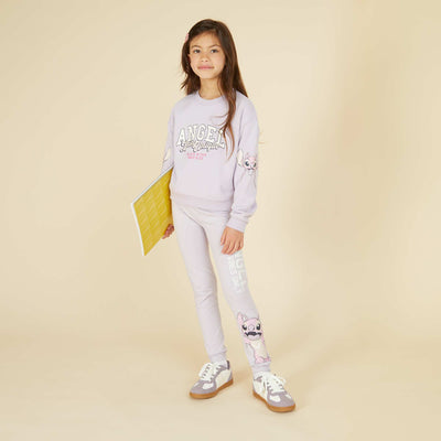 Stitch long leggings PURPLE