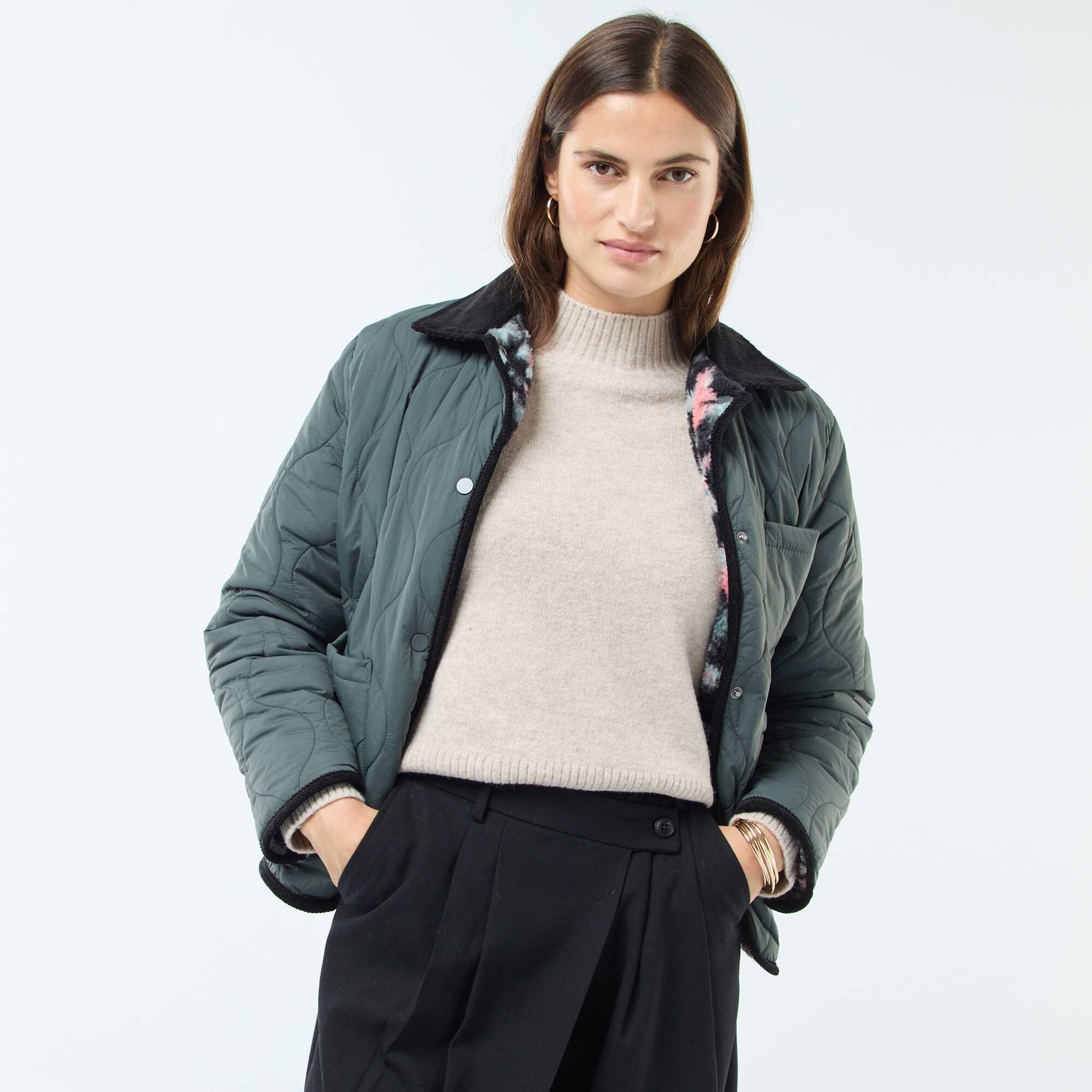 Warm Reversible Jacket KHAKI
