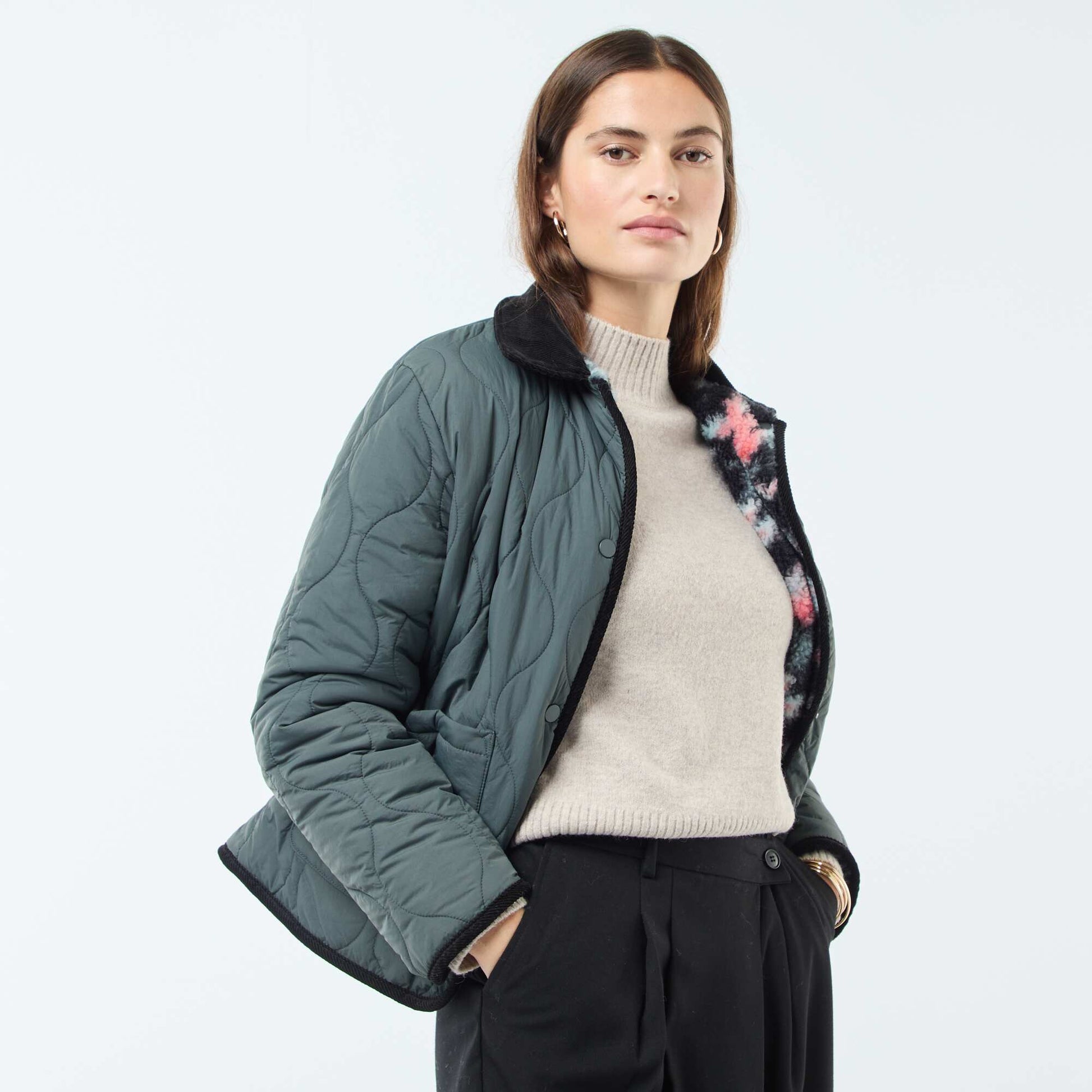 Warm Reversible Jacket KHAKI