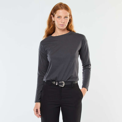 Long-Sleeve Crew Neck T-Shirt BLACK