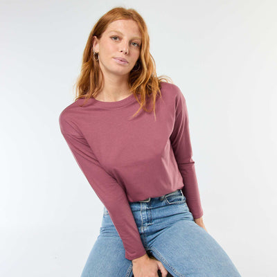 Long-Sleeve Crew Neck T-Shirt PINK