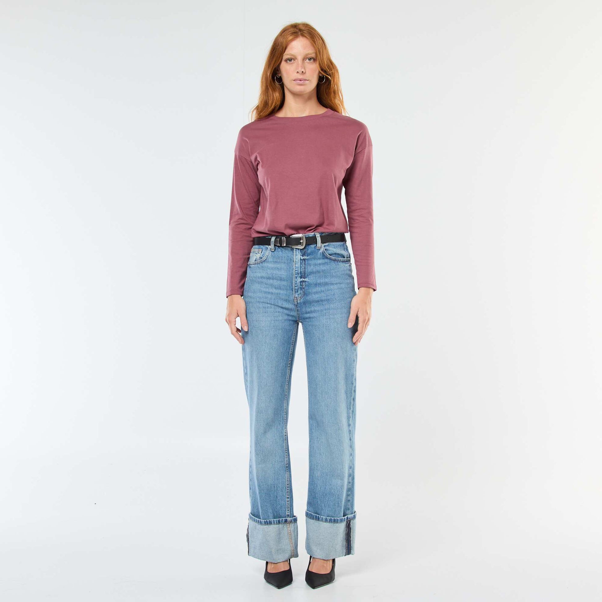 Long-Sleeve Crew Neck T-Shirt PINK