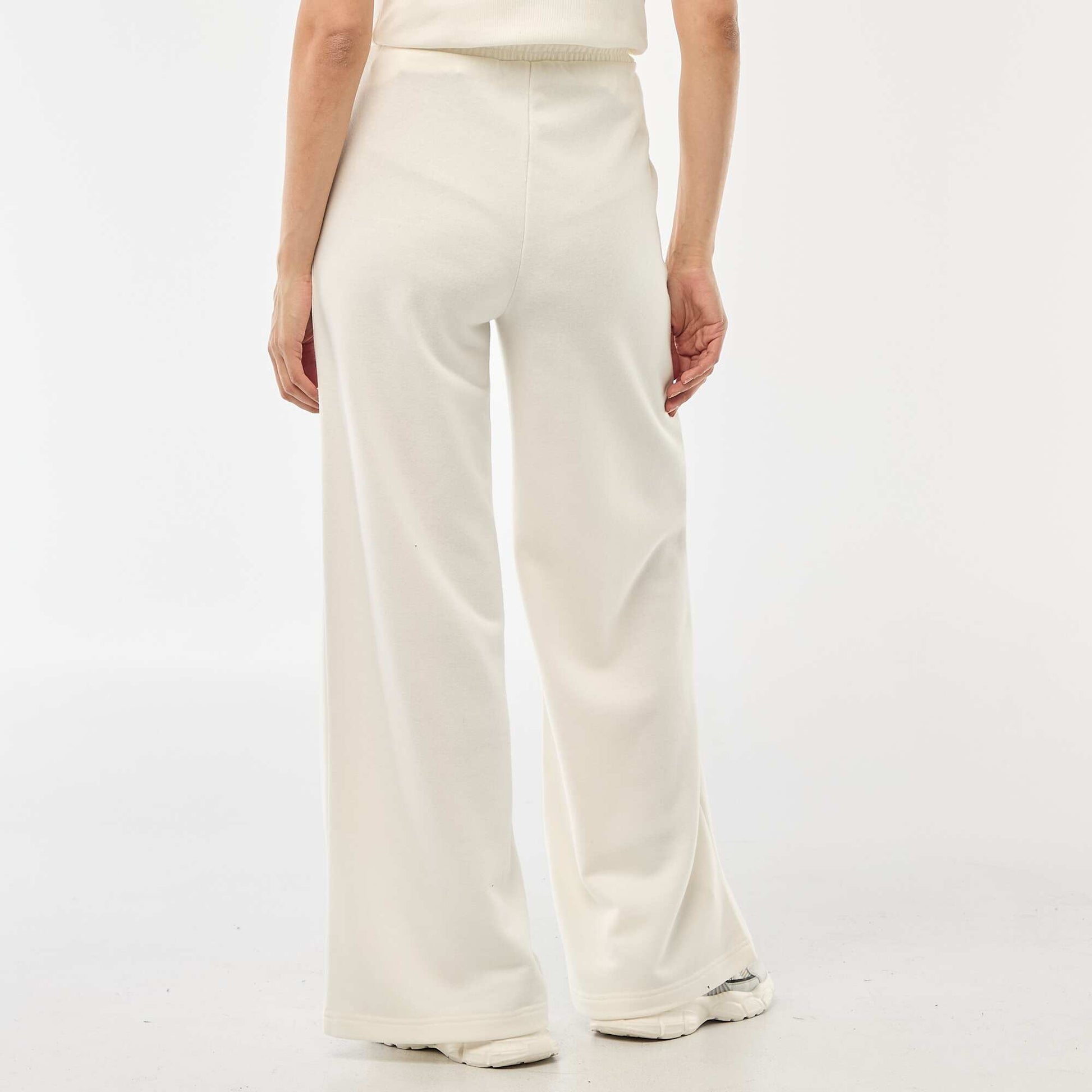 Solid Color Cotton Joggers WHITE