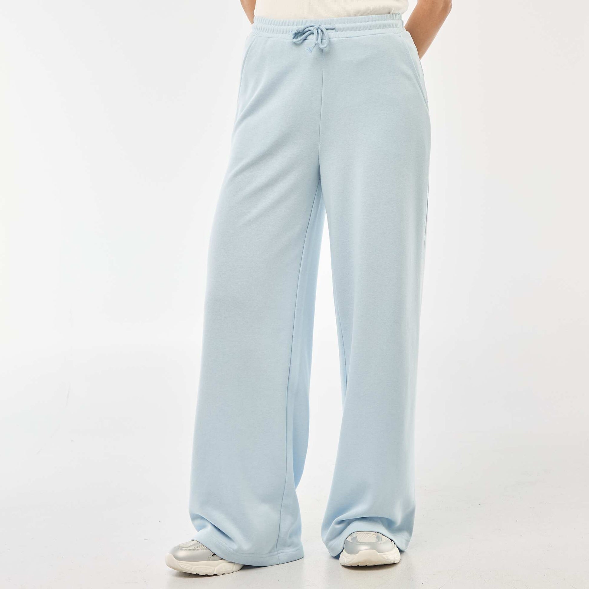 Solid Color Cotton Joggers BLUE