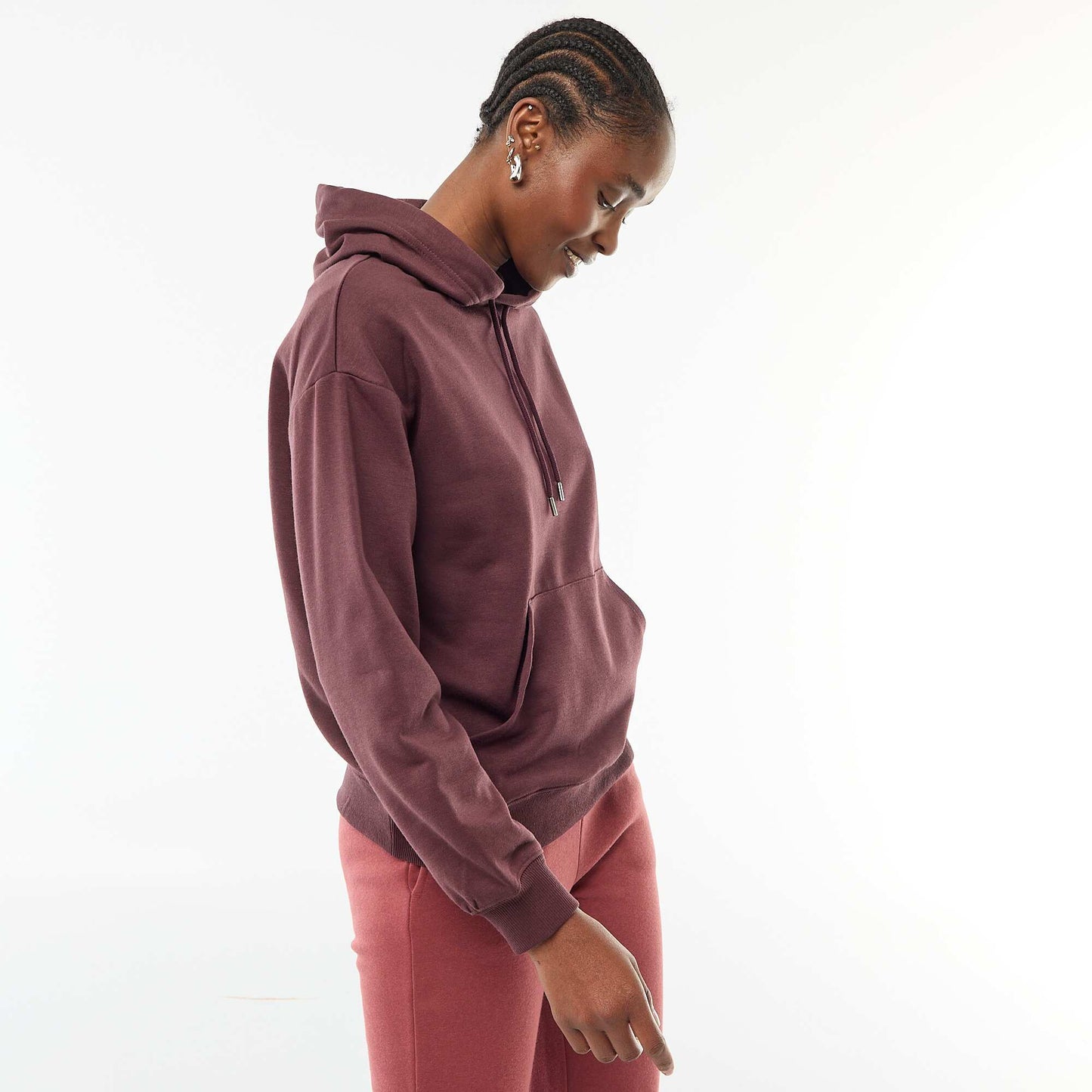 Plain Cotton Hoodie PURPLE