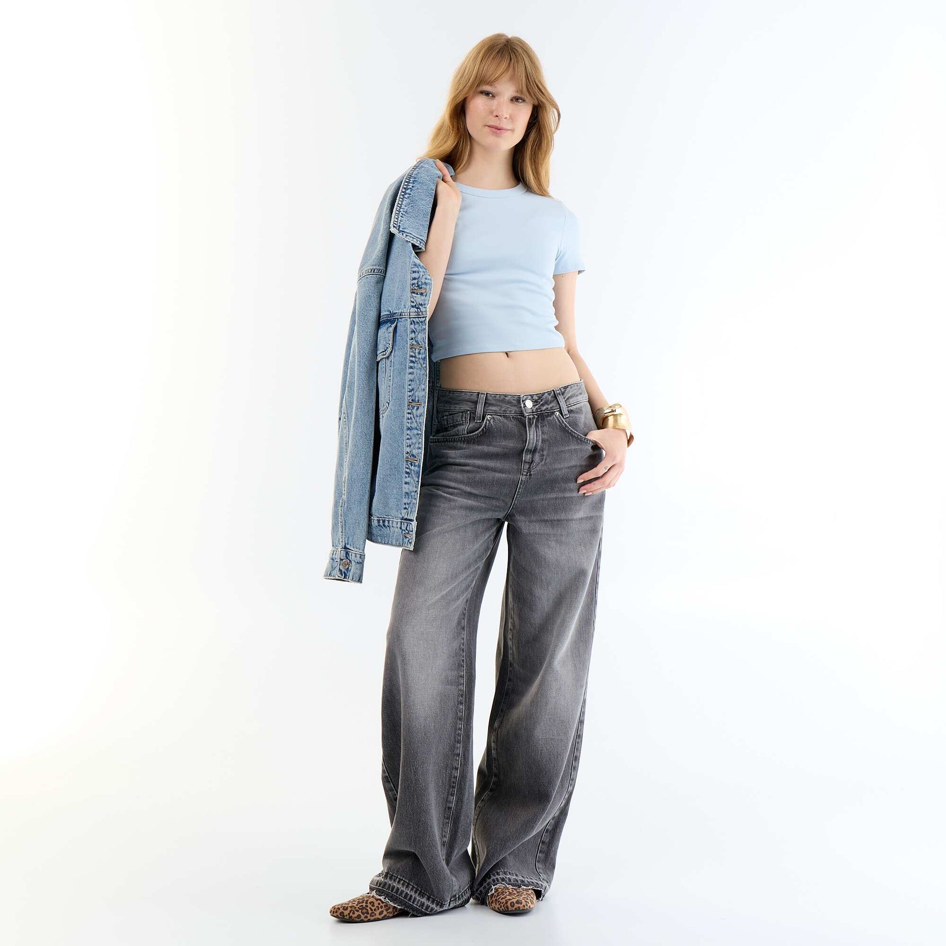 Basic Crop Top T-Shirt BLUE