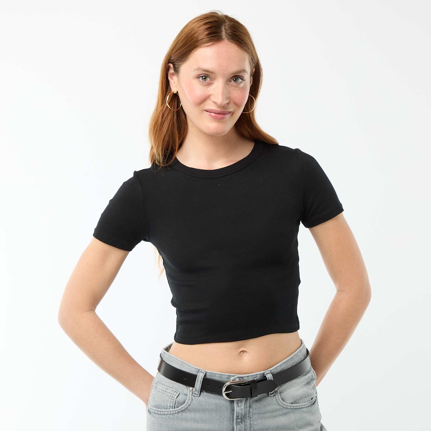 Essential Crop Top Tee BLACK
