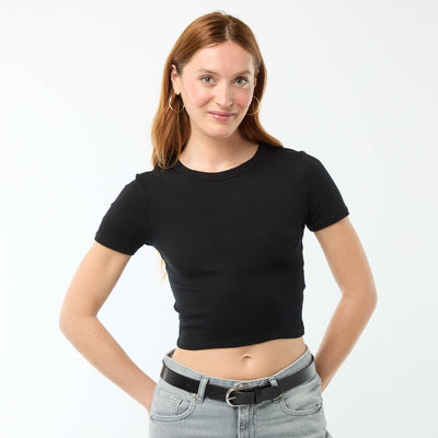 Essential Crop Top Tee BLACK