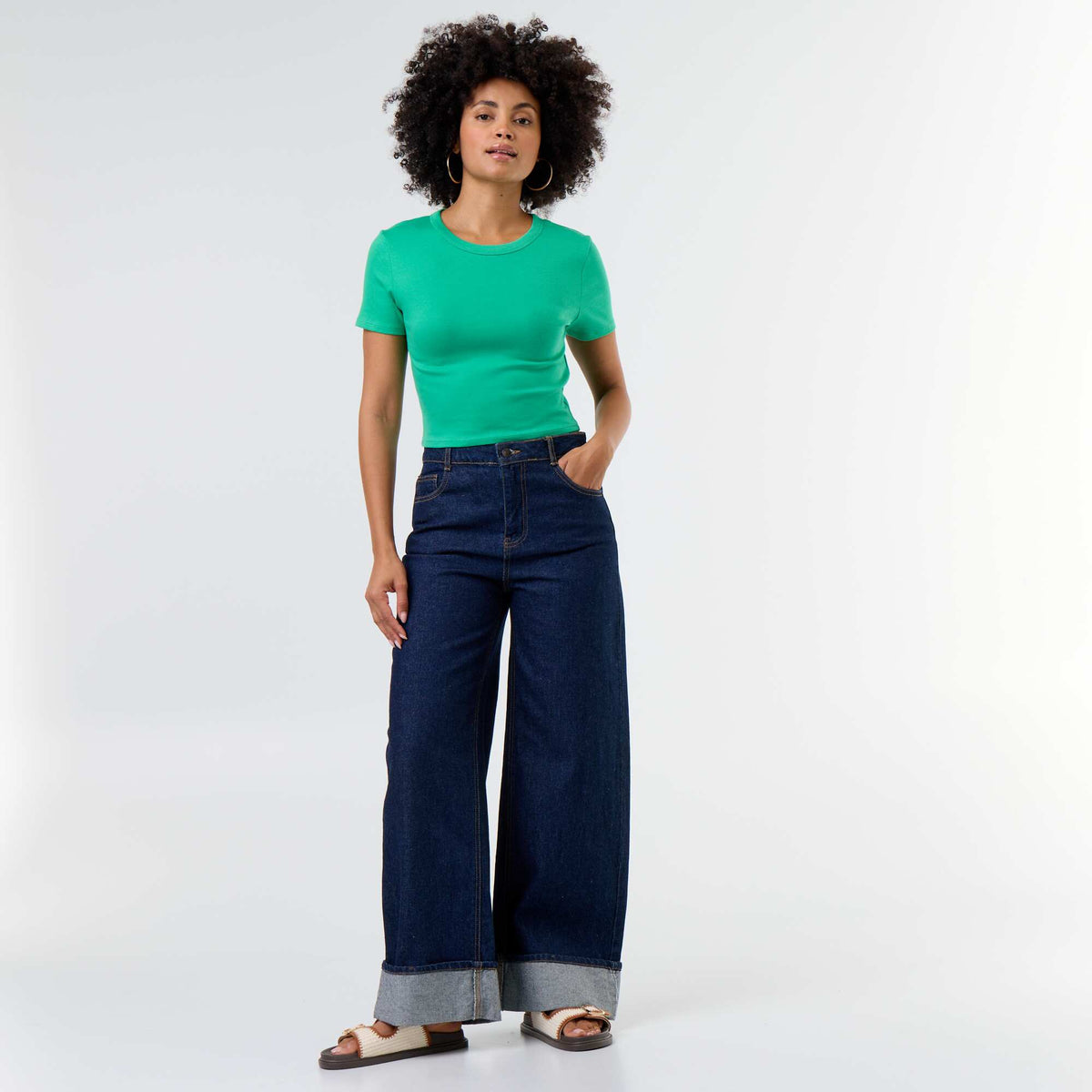 Basic Crop Top T-shirt GREEN