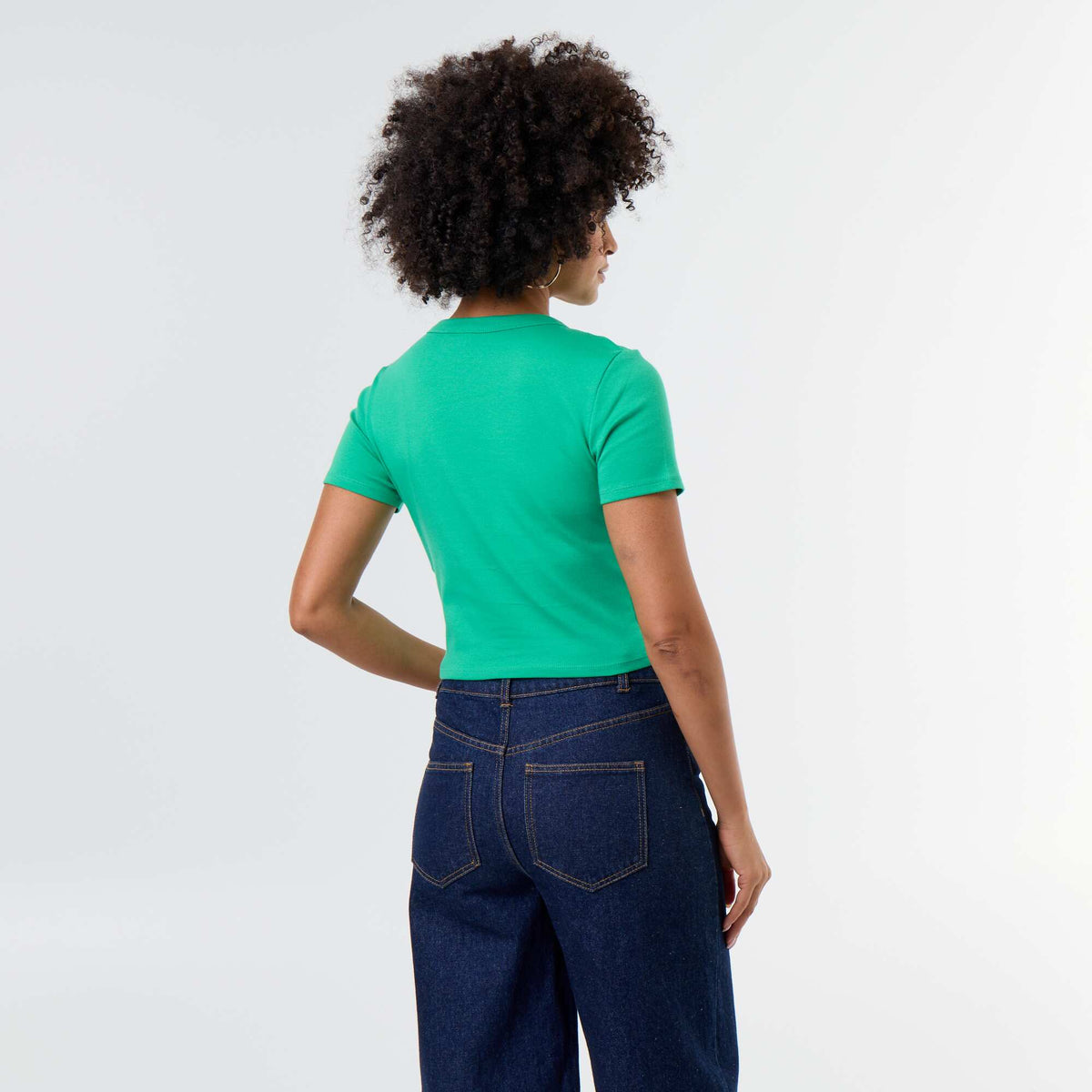 Basic Crop Top T-shirt GREEN