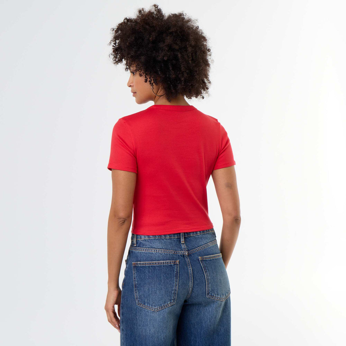 Basic Crop Top T-shirt RED