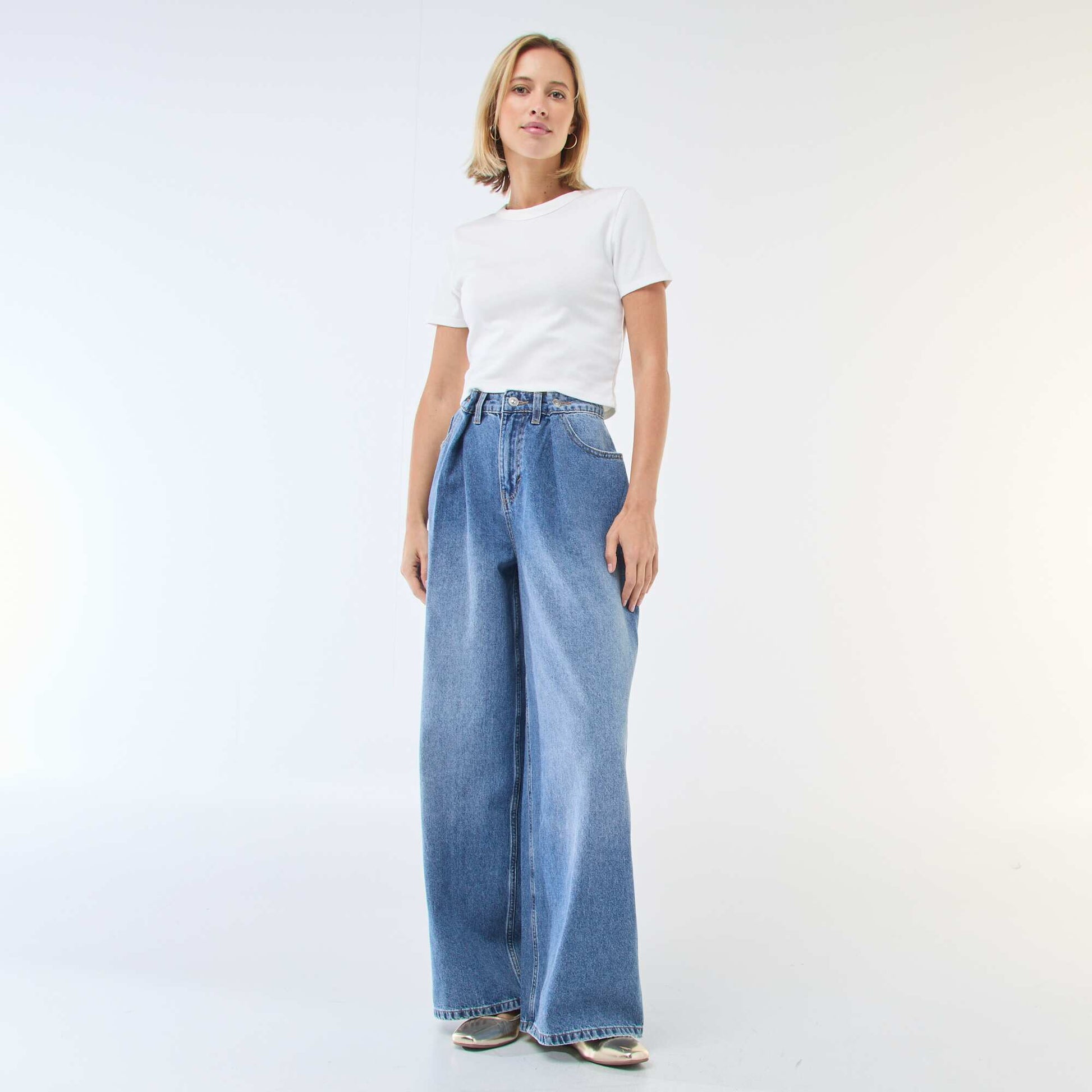 Basic Crop Top T-Shirt WHITE