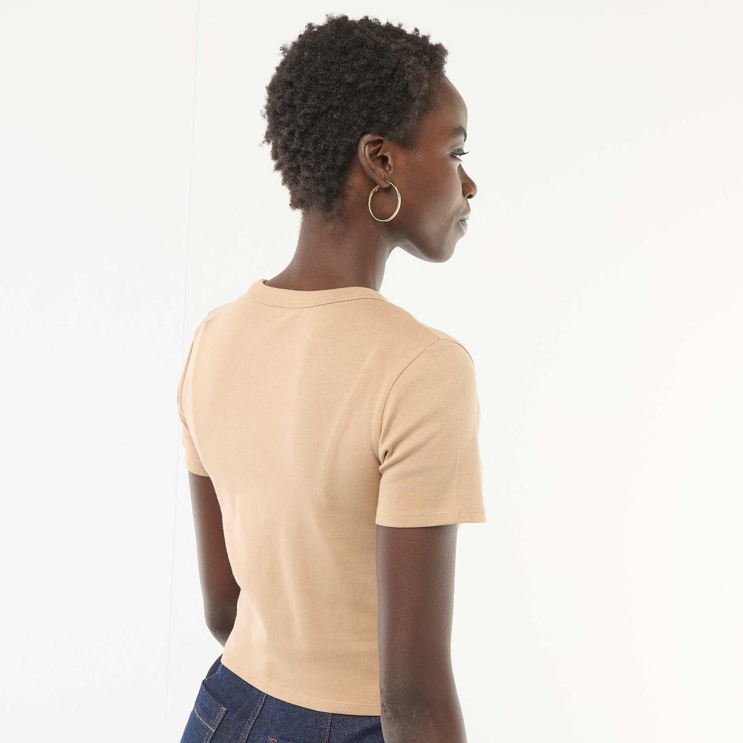 Essential Crop Top Tee BEIGE