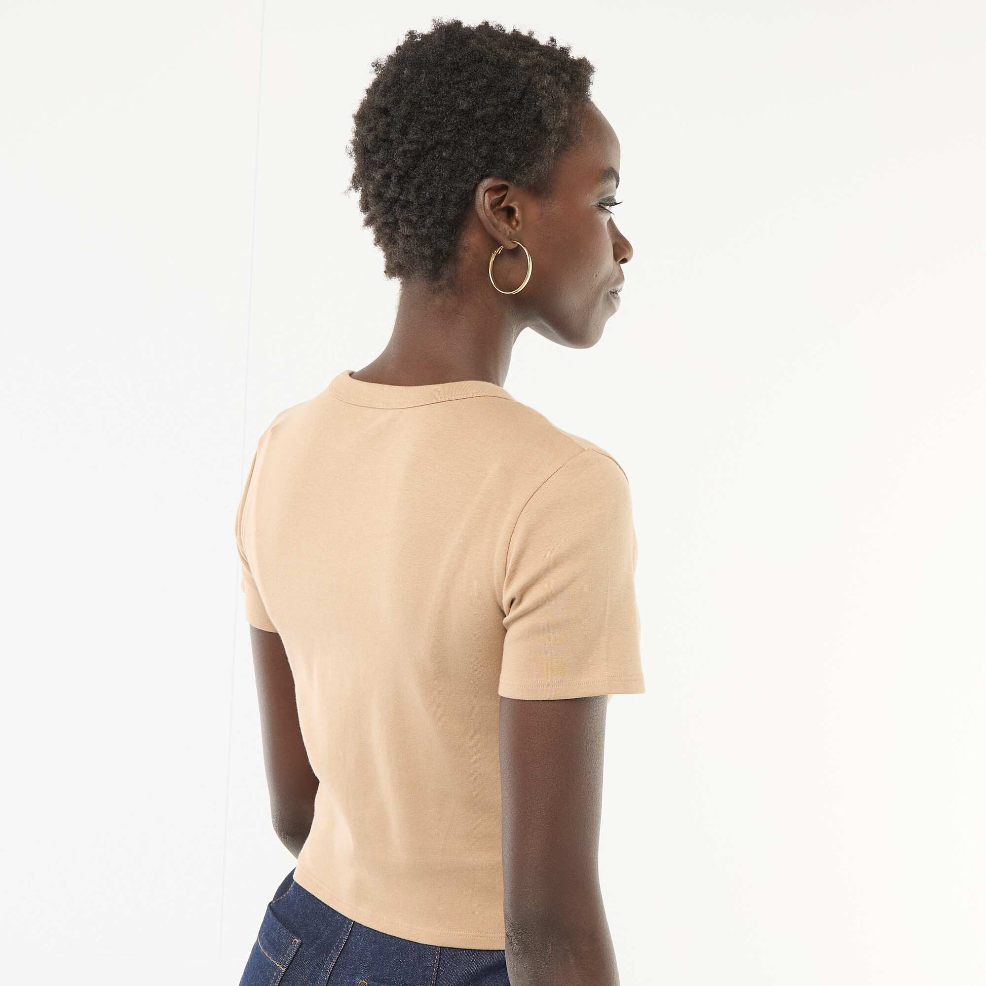Essential Crop Top Tee BEIGE