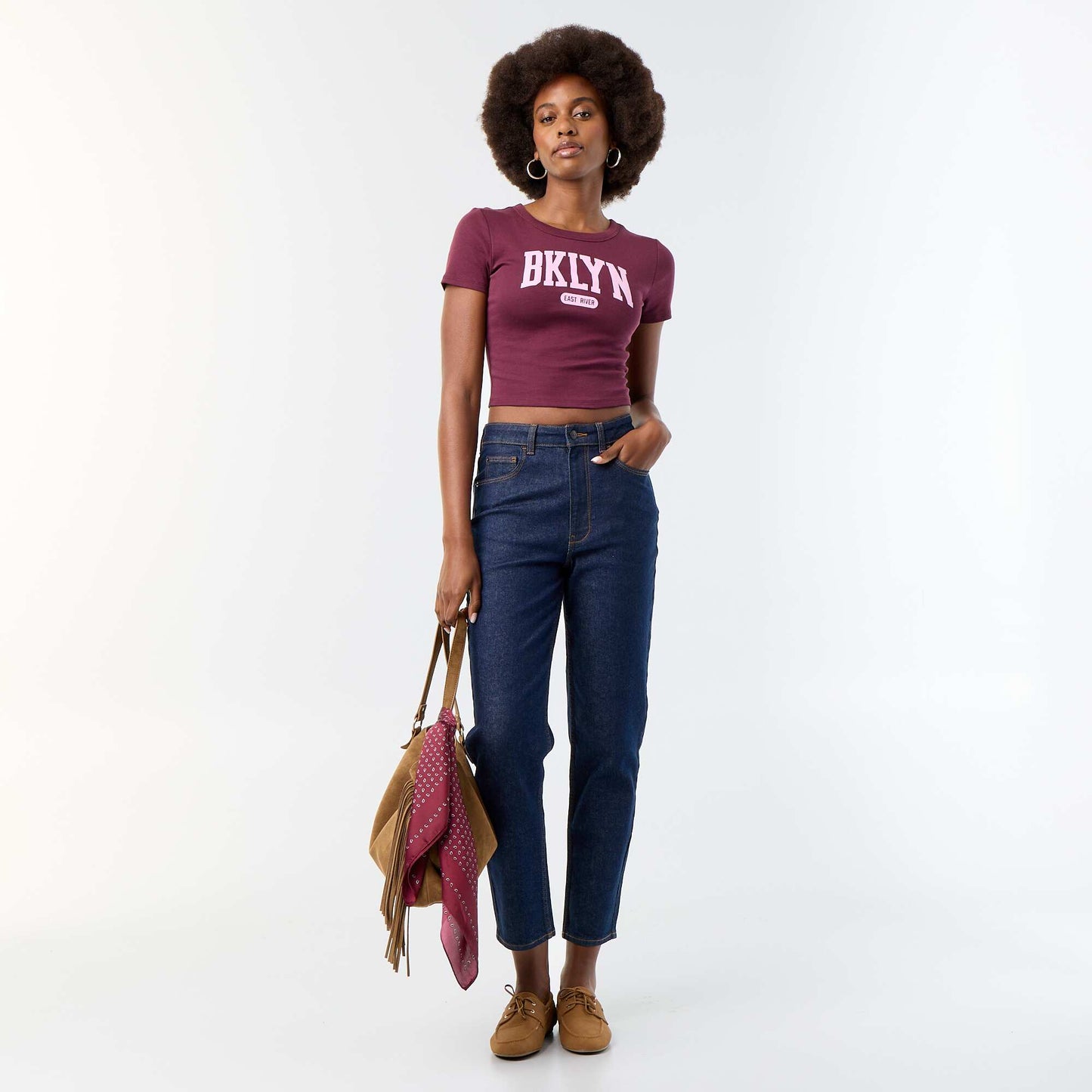 Printed Pattern Short-Sleeved T-Shirt PURPLE