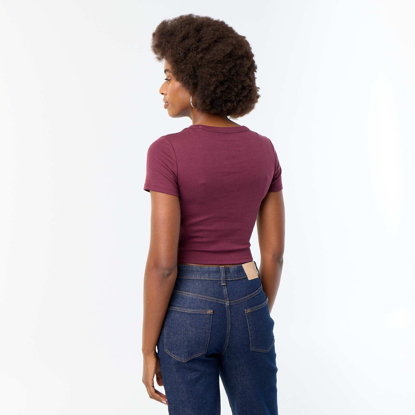 Printed Pattern Short-Sleeved T-Shirt PURPLE