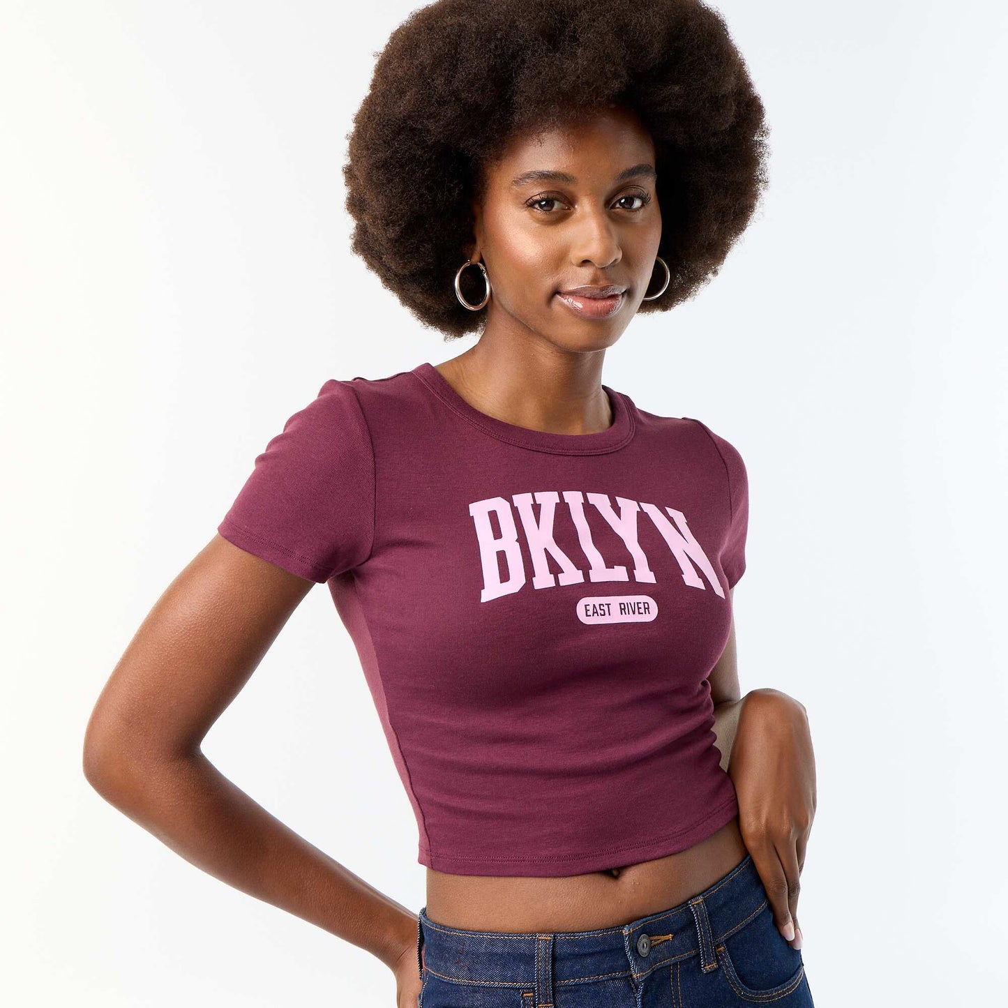 Printed Pattern Short-Sleeved T-Shirt PURPLE