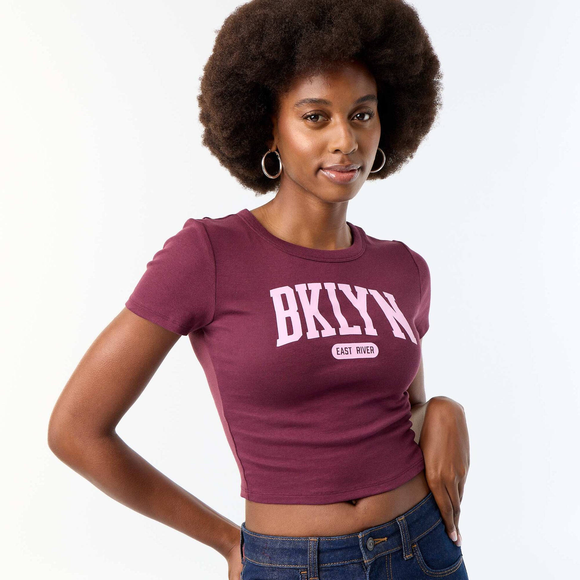 Printed Pattern Short-Sleeved T-Shirt PURPLE