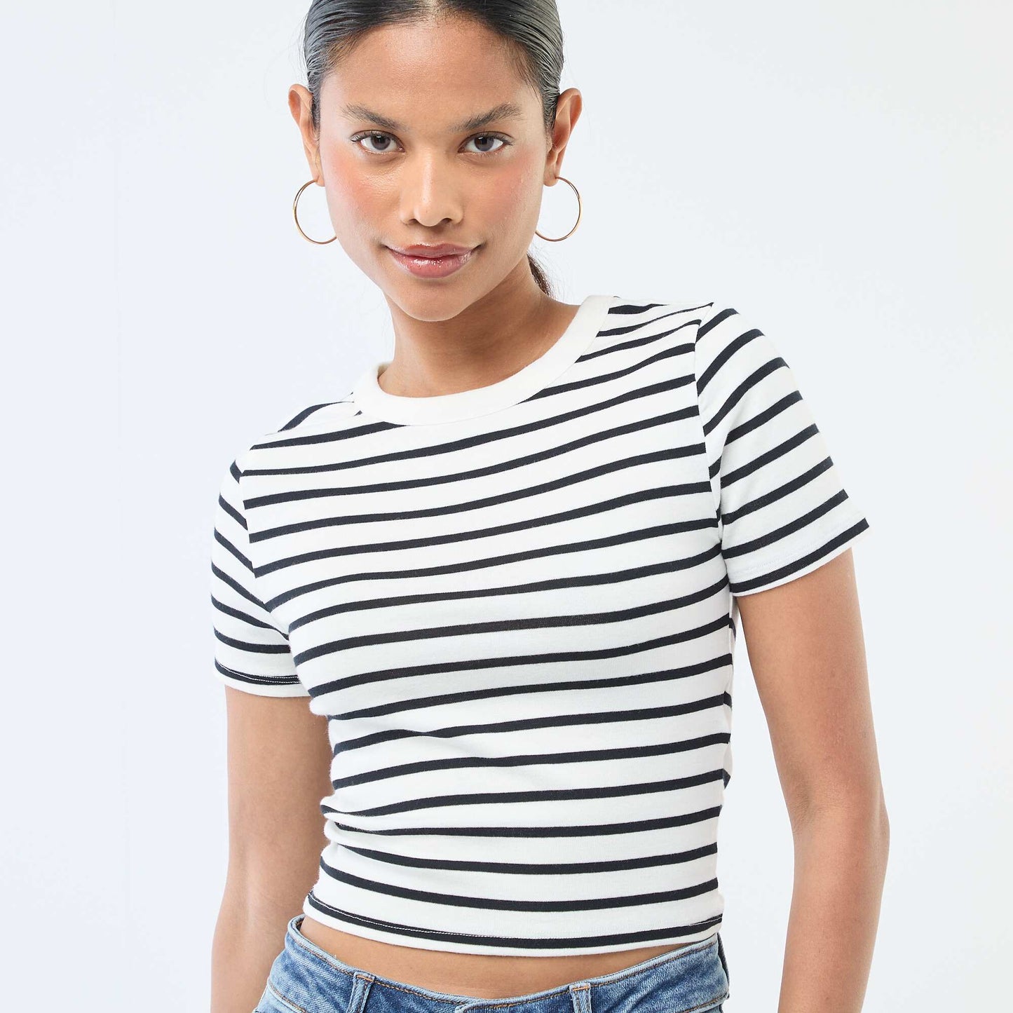 Printed Short-Sleeve T-Shirt with Design WHITE