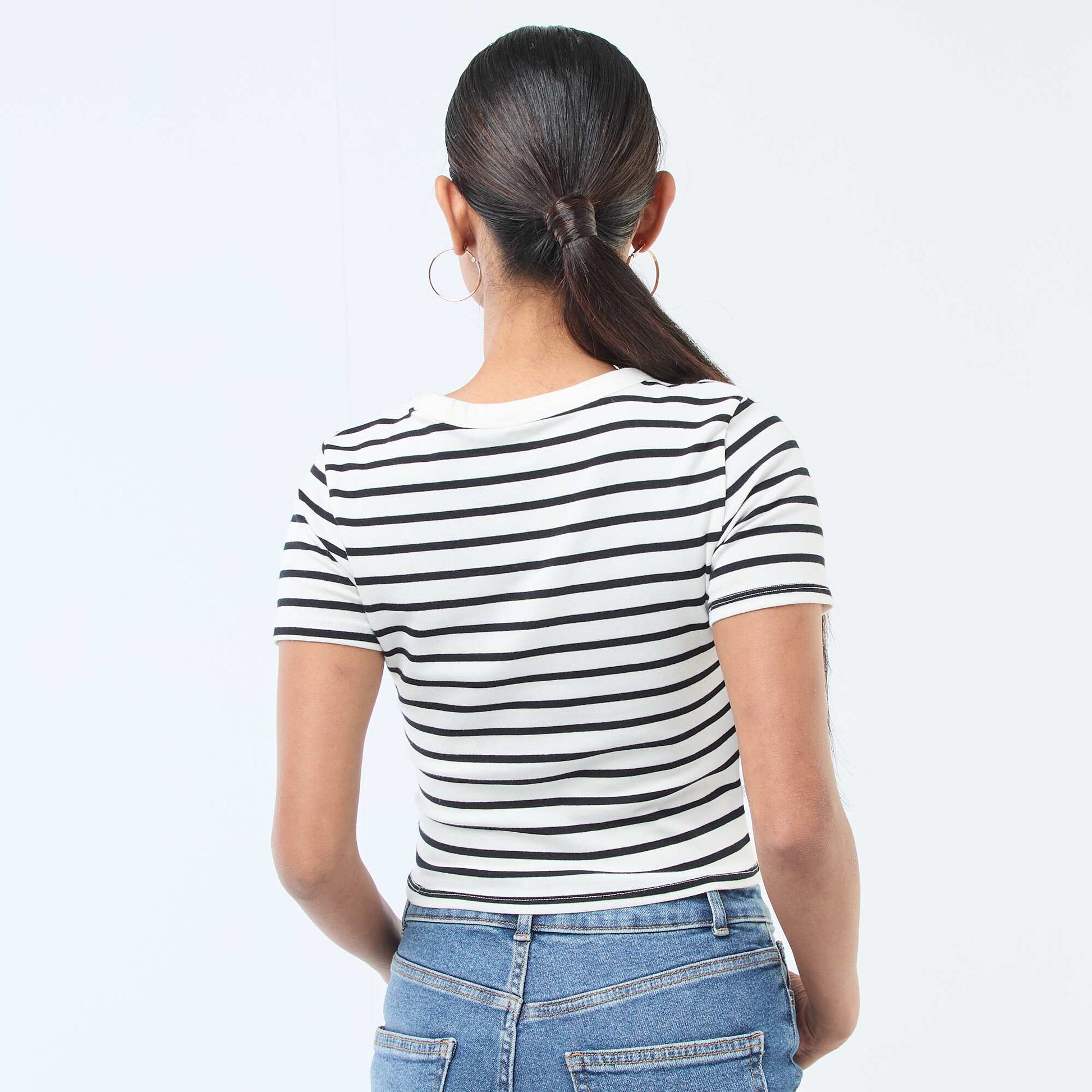 Printed Short-Sleeve T-Shirt with Design WHITE