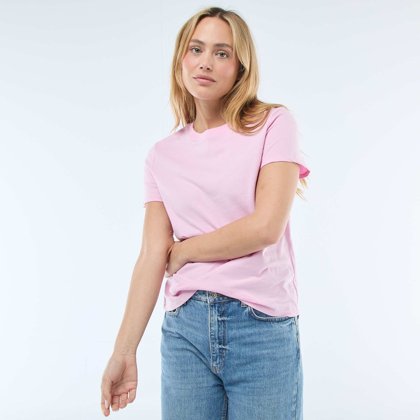 Short-sleeved jersey t-shirt PINK