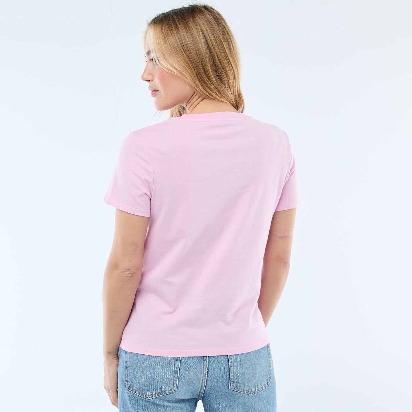 Short-sleeved jersey t-shirt PINK