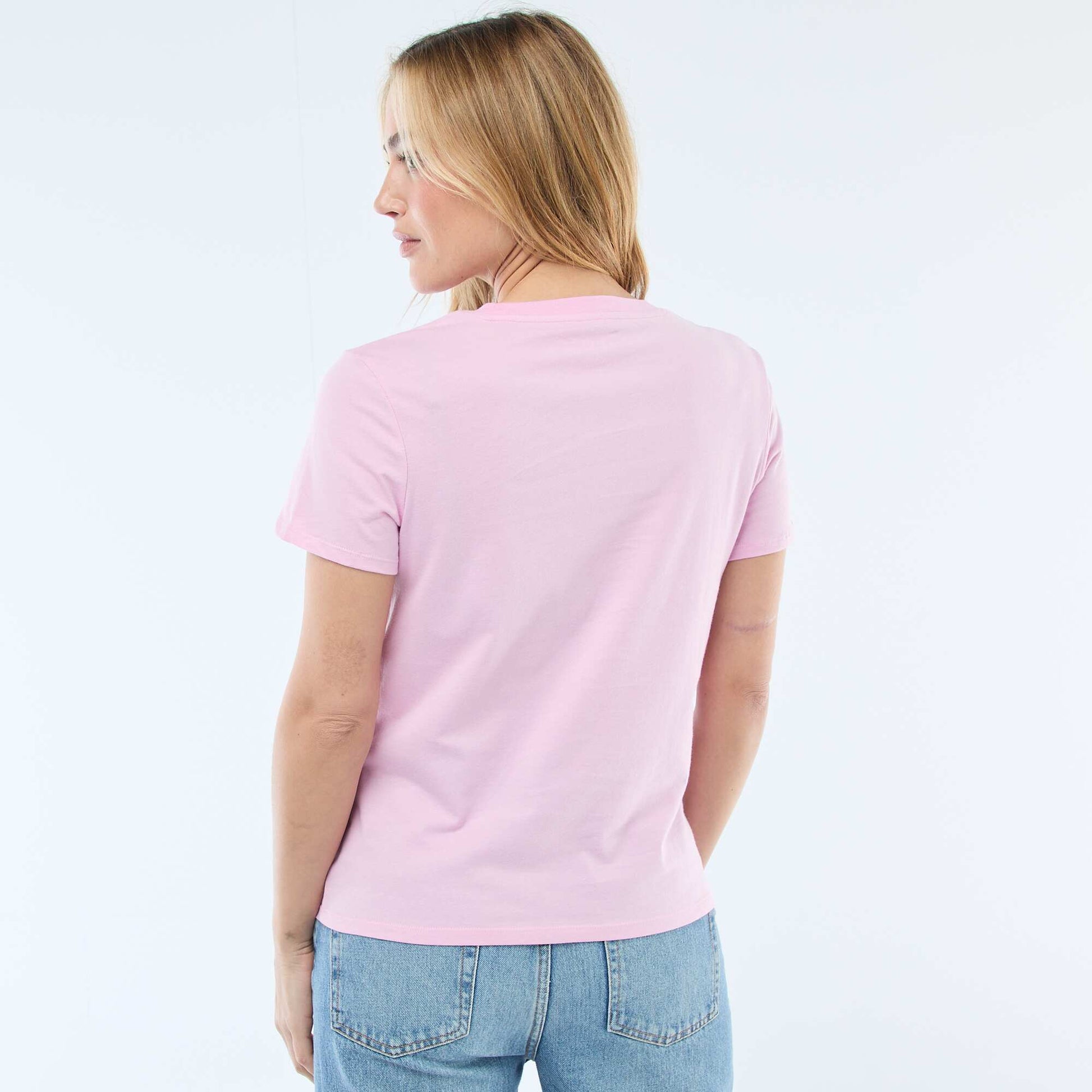 Short-sleeved jersey t-shirt PINK