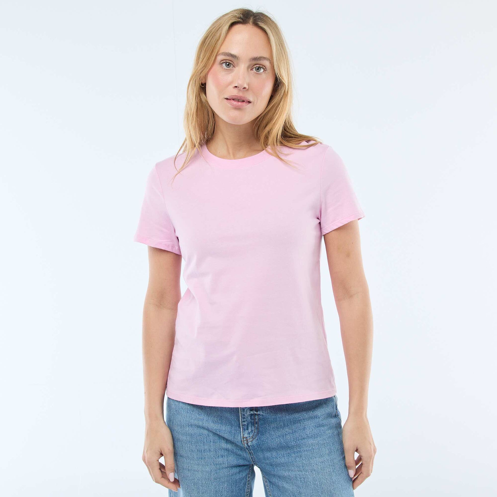 Short-sleeved jersey t-shirt PINK