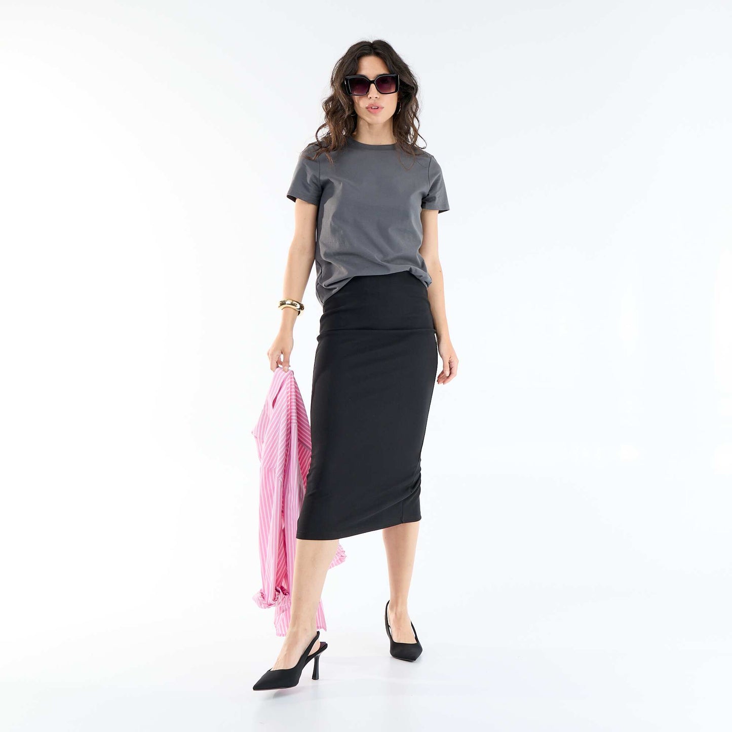 Short-sleeved jersey t-shirt GREY