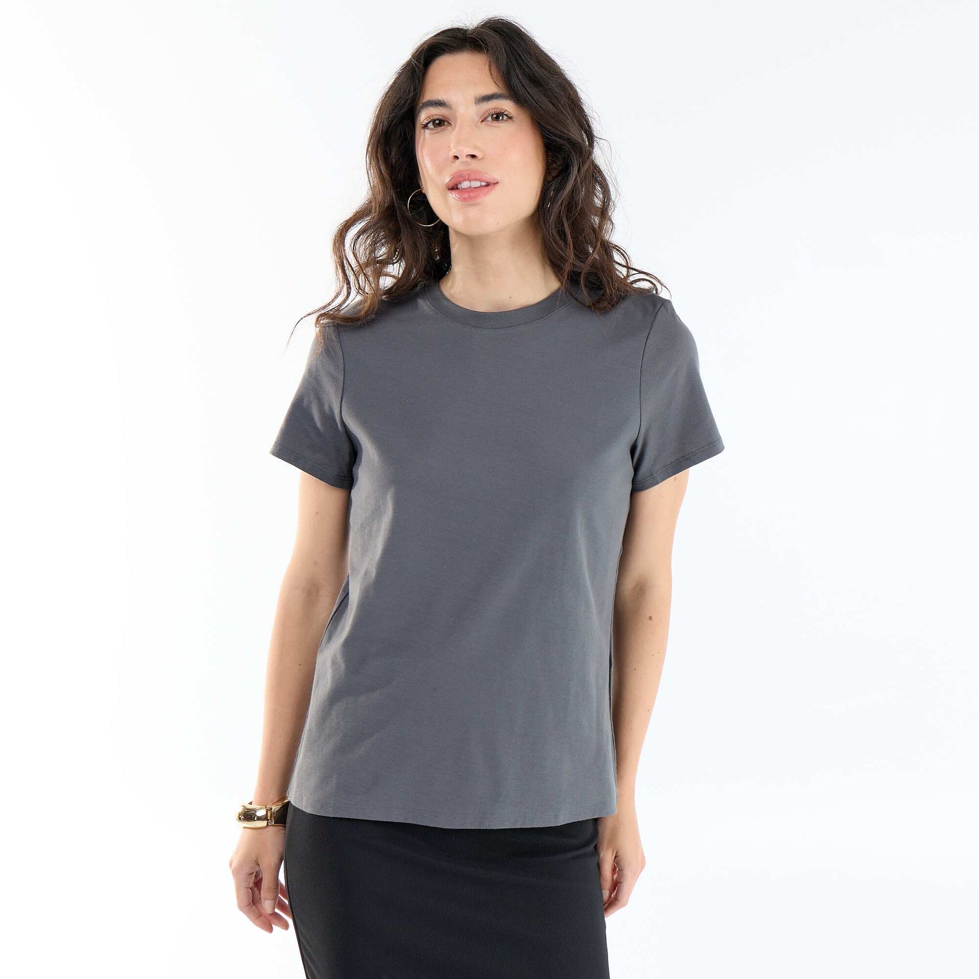 Short-sleeved jersey t-shirt GREY
