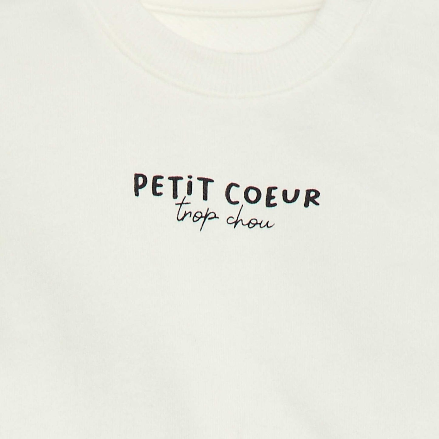 Lightweight Printed Fleece Sweatshirt WHITE