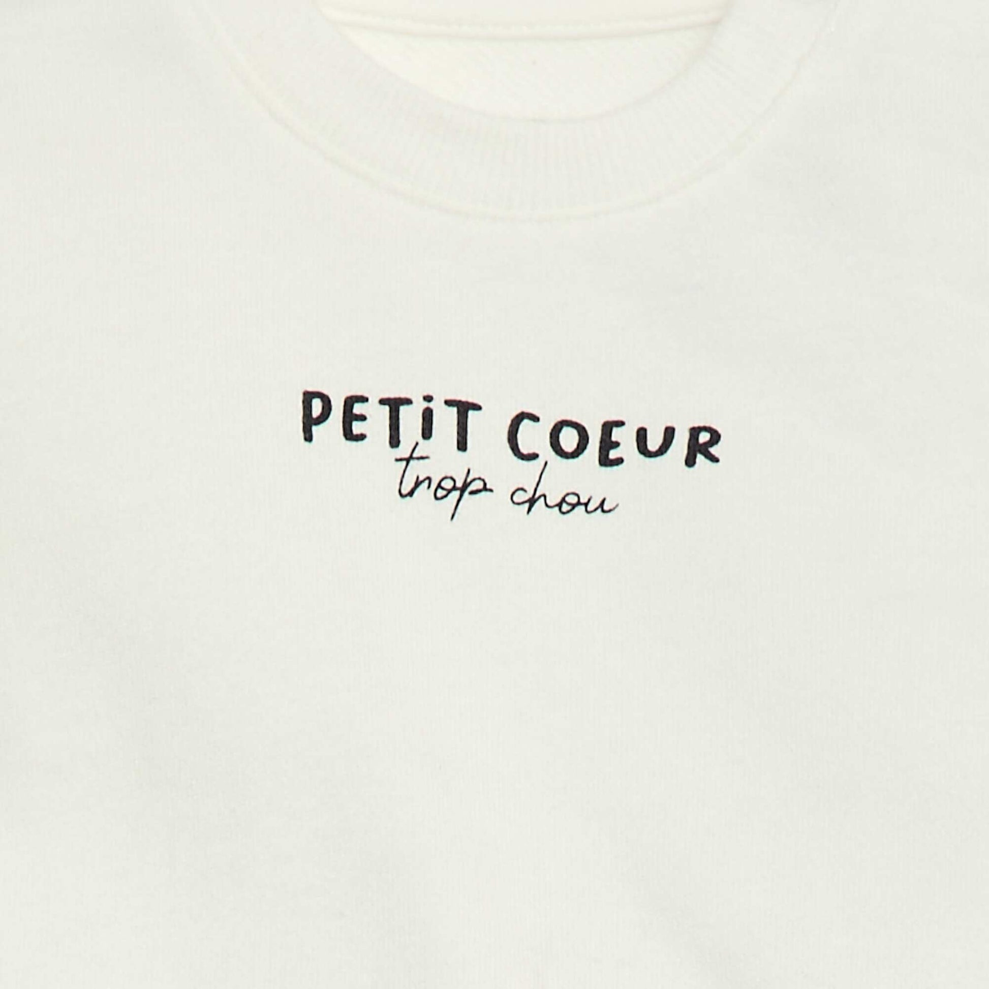 Lightweight Printed Fleece Sweatshirt WHITE