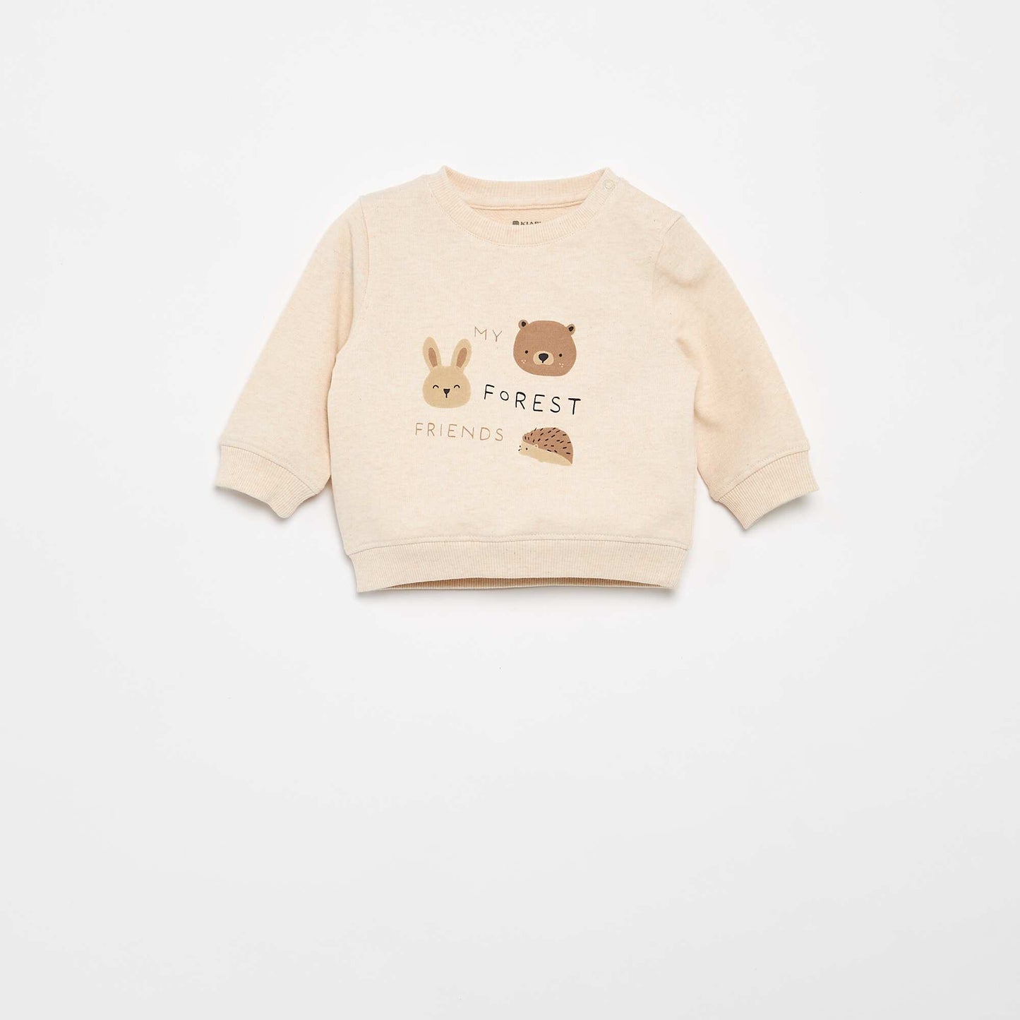 Printed Lightweight Fleece Sweatshirt BEIGE