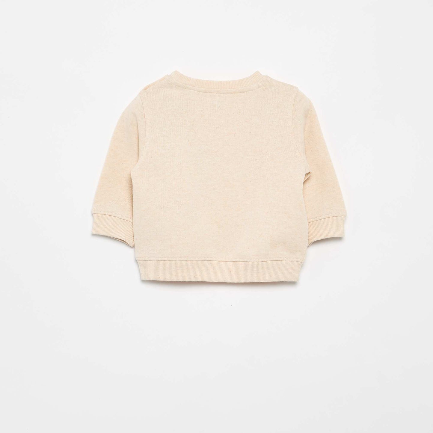 Printed Lightweight Fleece Sweatshirt BEIGE