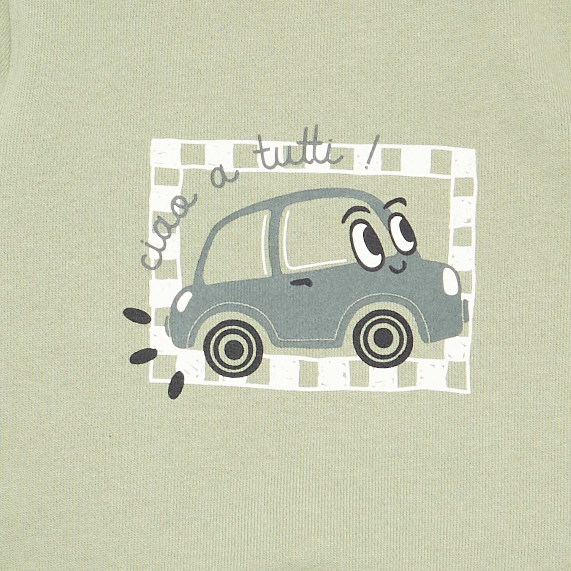 Printed Lightweight Fleece Sweatshirt GREEN