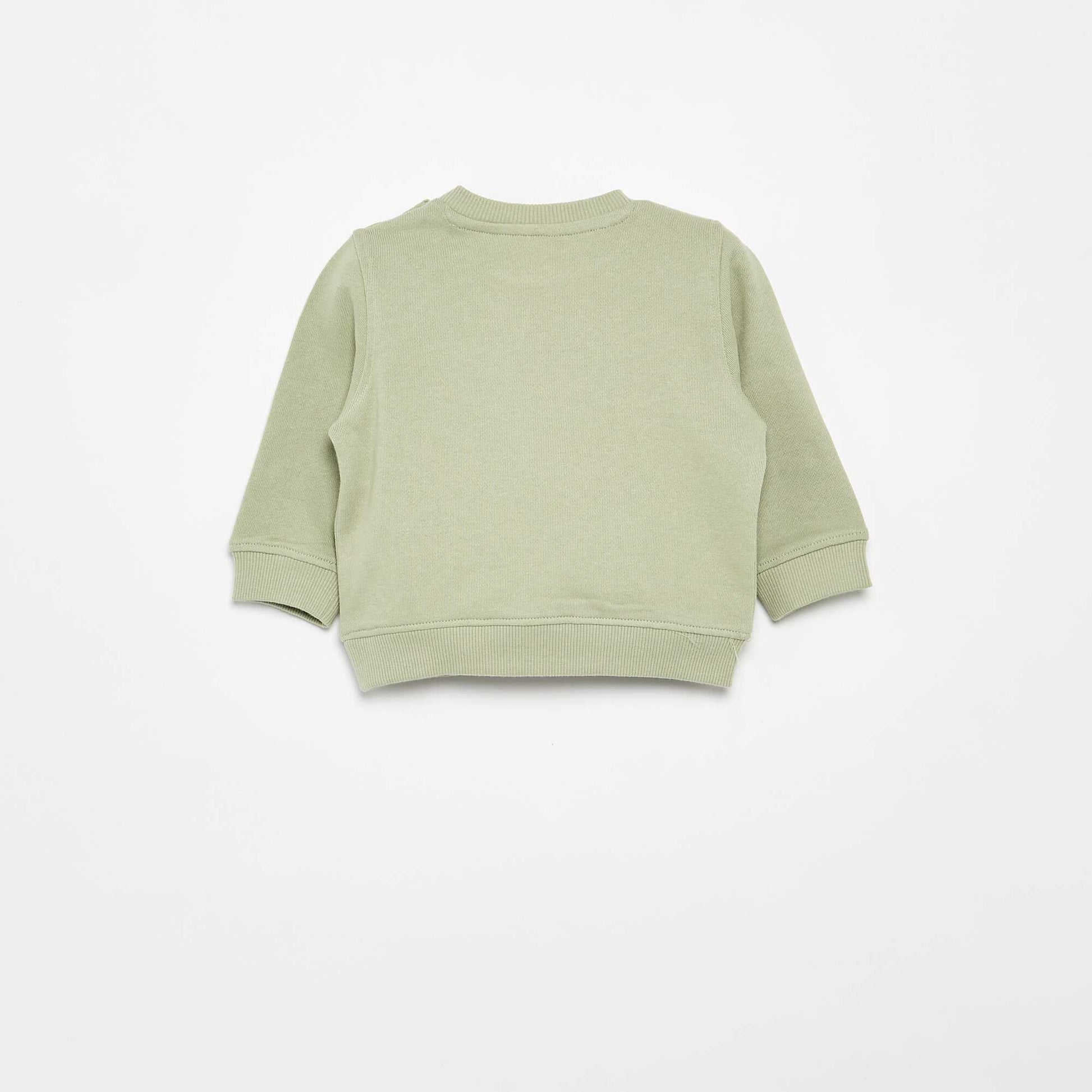 Printed Lightweight Fleece Sweatshirt GREEN