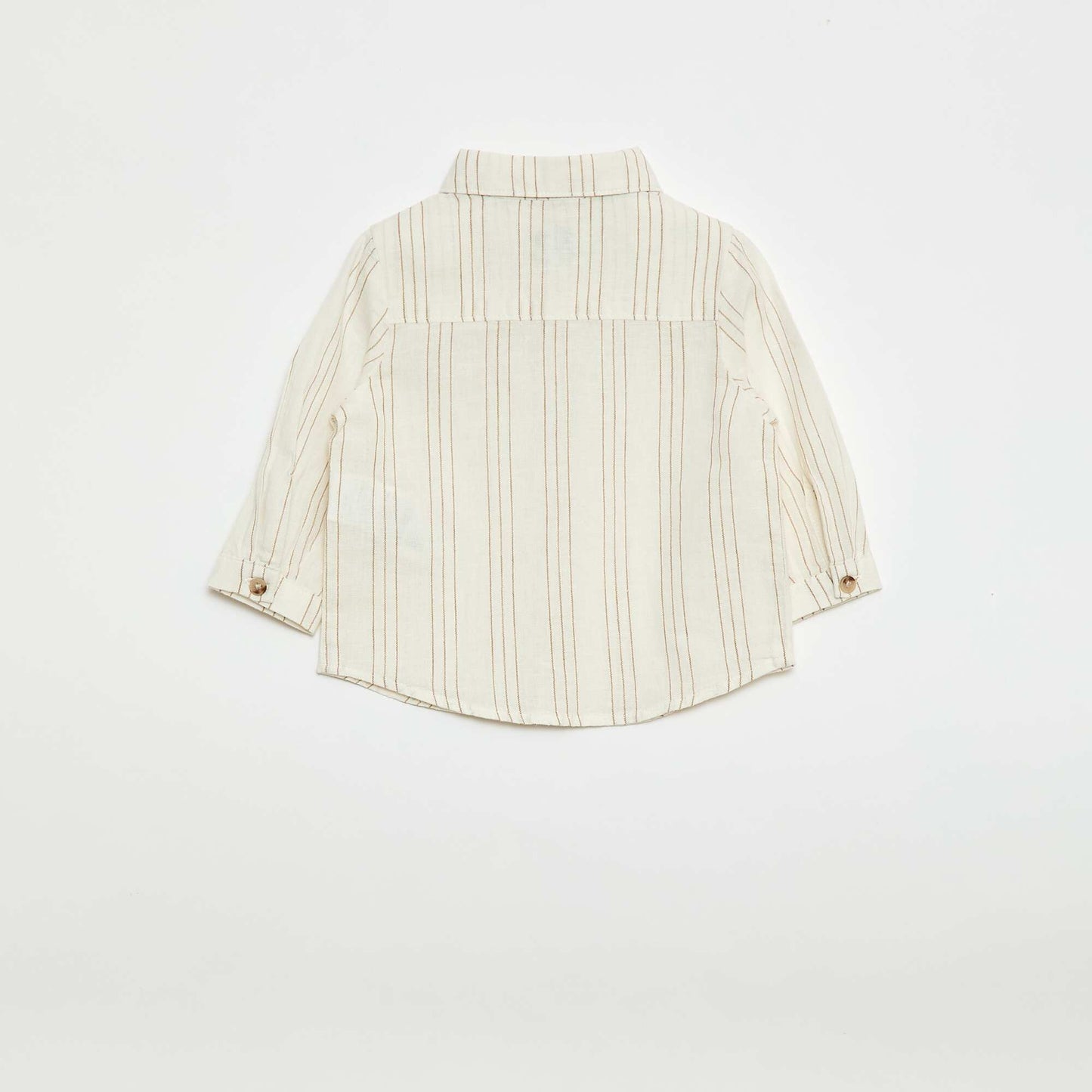 Linen and Cotton Striped Shirt WHITE
