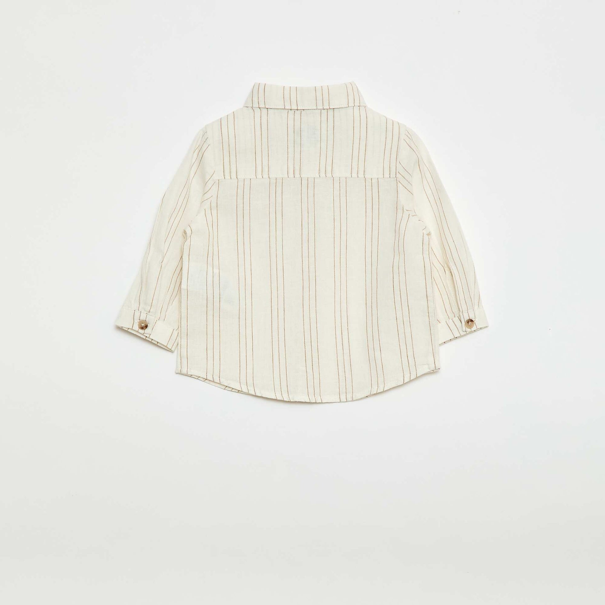 Linen and Cotton Striped Shirt WHITE