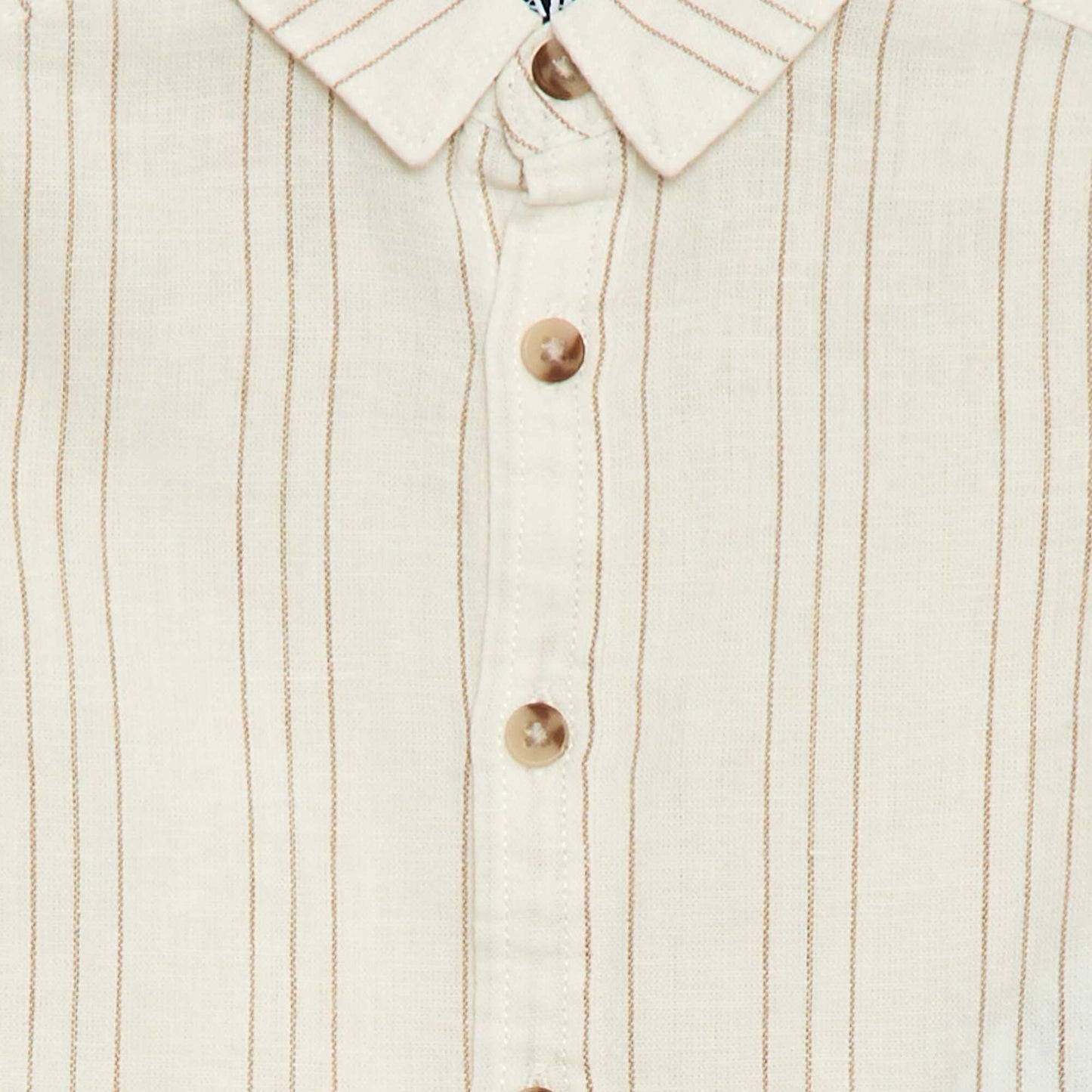 Linen and Cotton Striped Shirt WHITE