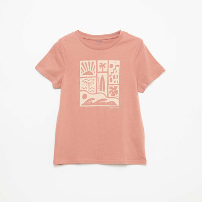 Slogan print t-shirt RED