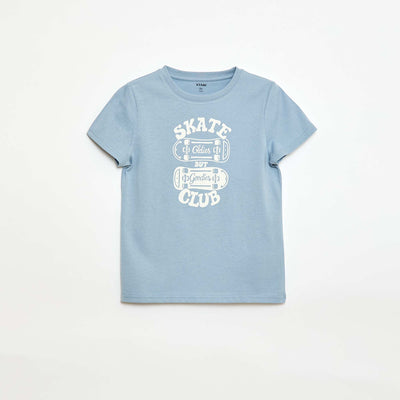 Slogan print t-shirt BLUE