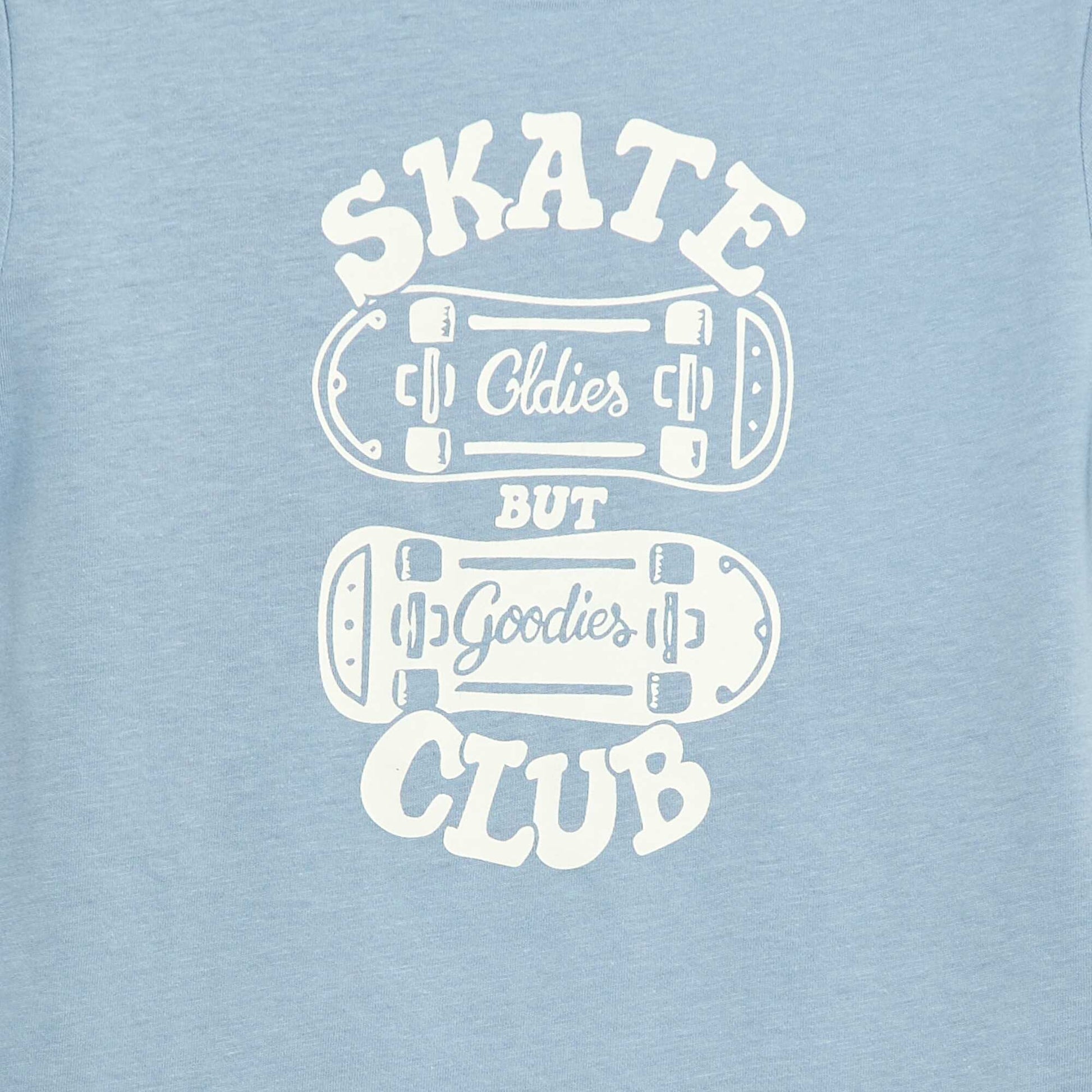 Slogan print t-shirt BLUE
