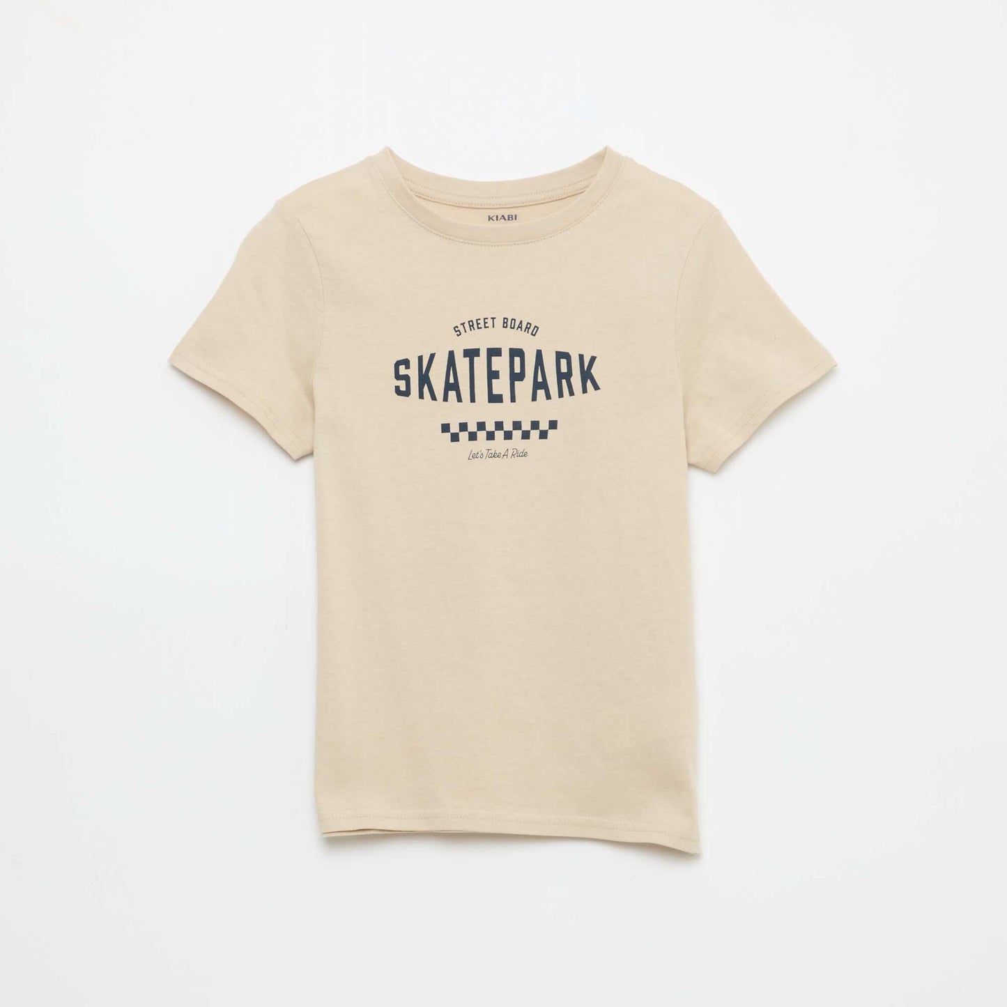 Slogan print t-shirt BEIGE