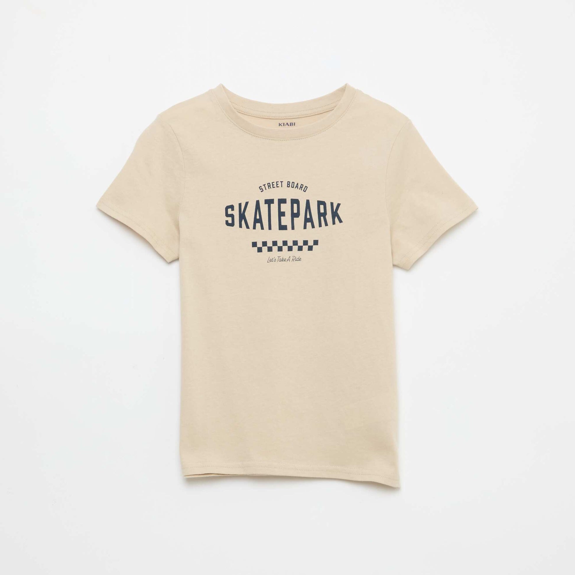 Slogan print t-shirt BEIGE