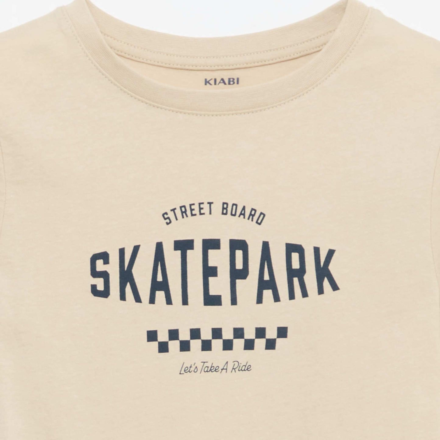 Slogan print t-shirt BEIGE